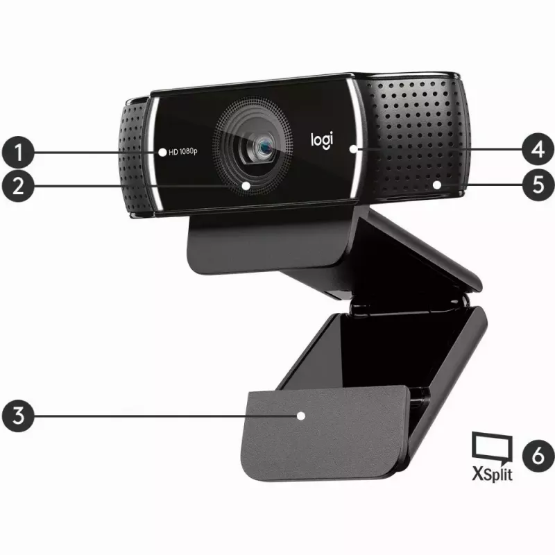 Logitech C922 1920 x 1080 pikseliä USB musta verkkokamera