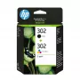 HP 302 2 kpl:n pakkaus musta/tricolor alkuperäiset mustepatruunat