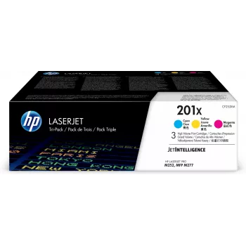 HP 201X 3 kpl:n pakkaus High Yield syaani/magenta/keltainen alkuperäiset LaserJet-värikasetit