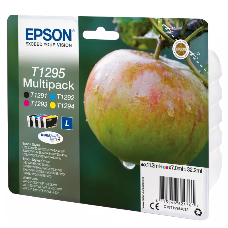 Mustepatruuna Epson multipakkaus T1295 musta syaani magenta keltainen