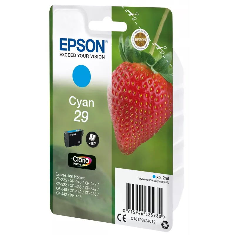 Epson Strawberry yksittäispakkaus syaani 29 Claria Home -muste