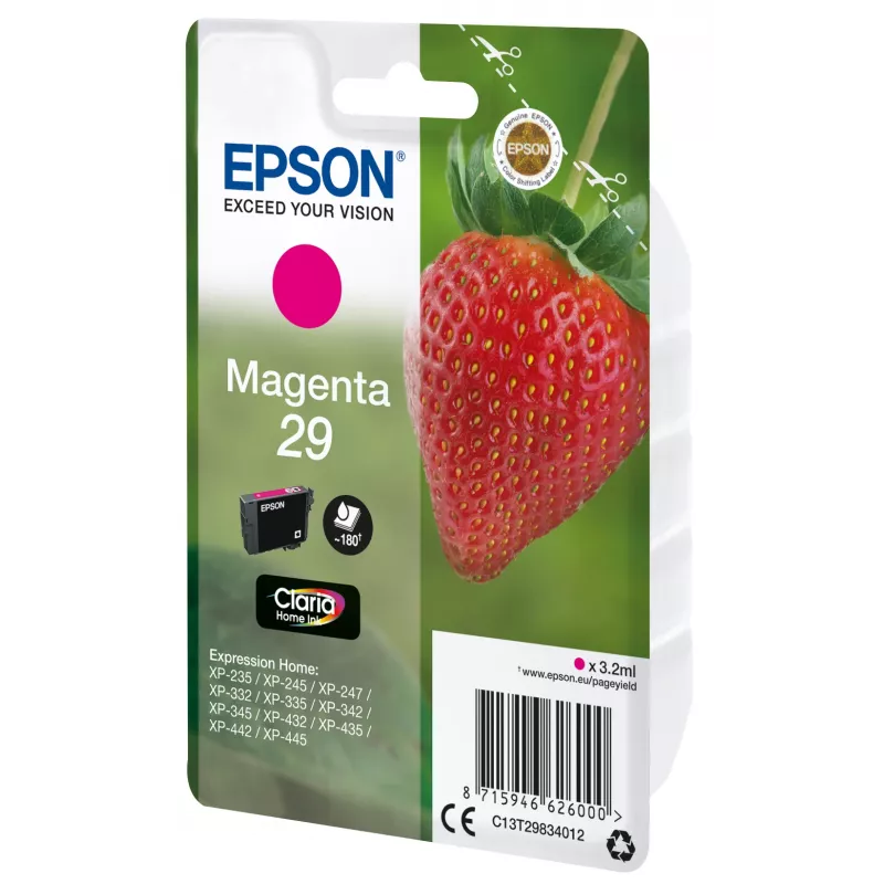 Epson Strawberry yksittäispakkaus magenta 29 Claria Home -muste