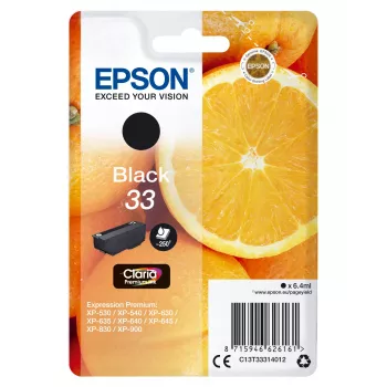 Värikasetti Epson 33 musta 250 sivua C13T33314012