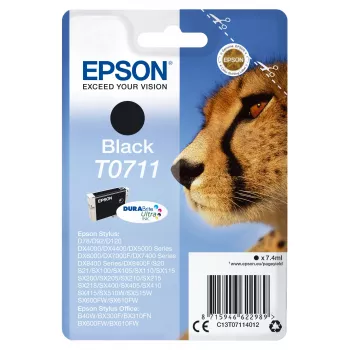 Epson Cheetah yksittäispakkaus musta T0711 DURABrite Ultra muste