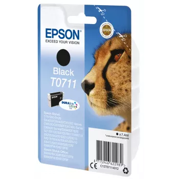 Epson Cheetah yksittäispakkaus musta T0711 DURABrite Ultra muste
