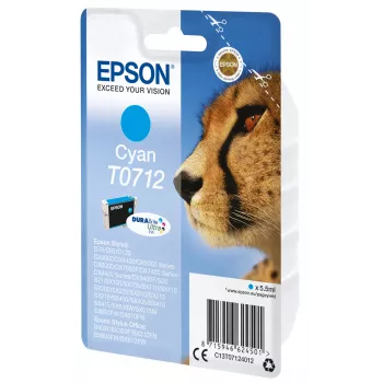 Epson yksittäispakkaus syaani T0712 DURABrite Ultra muste, vakiokapasiteetti, syaani, 5,5 ml, 1 kpl