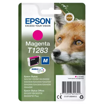 Epson Fox yksittäispakkaus magenta T1283 DURABrite Ultra muste, magenta, pigmenttimuste, 3,5 ml, 1 kpl, 160 sivua
