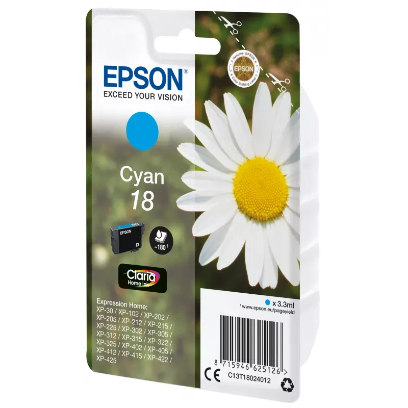 Epson Daisy yksittäispakkaus syaani 18 Claria Home muste