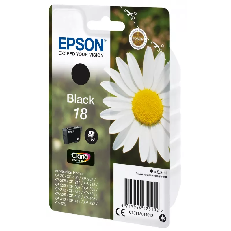 Epson Daisy yksittäispakkaus musta 18 Claria Home muste