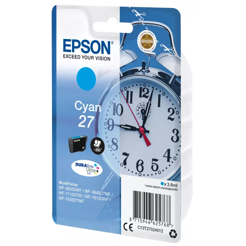 Epson Alarm clock yksittäispakkaus syaani 27 DURABrite Ultra muste