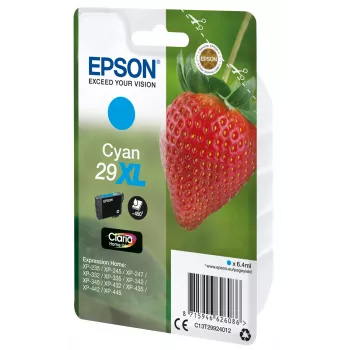 Epson Strawberry yksittäispakkaus syaani 29XL Claria Home muste, suuri (XL) kapasiteetti, syaani, 6,4 ml, 1 kpl, 450 sivua