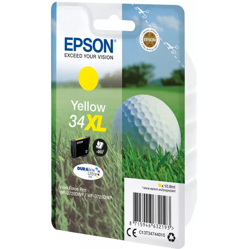 Kasetti Epson 34XL keltainen 950 sivua C13T34744010