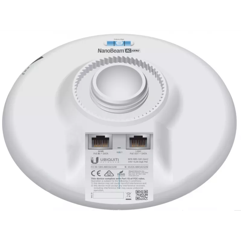 UBIQUITI NETWORKS tukiasema Nano Beam Ac Gen2 Nbe-5ac-gen2 Airmax Atheros MIPS 74kc valkoinen