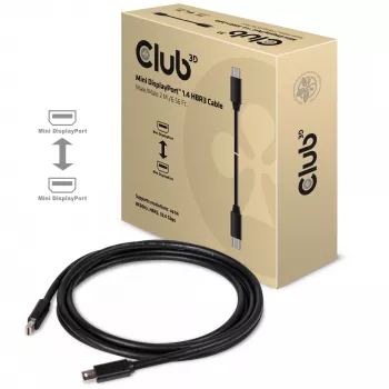 CLUB3D Mini DisplayPort 1.4 kaapeli HBR3 8K60Hz uros/uros 2 m / 6,56 jalkaa
