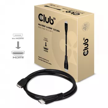 CLUB3D Mini HDMI™ - HDMI™ 2.0 4K60Hz kaapeli 1 m / 3,28 ft