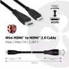Club 3D CAC-1350 Mini HDMI - HDMI 2.0 -kaapeli, 4K60Hz, uros/uros, 1 m, musta