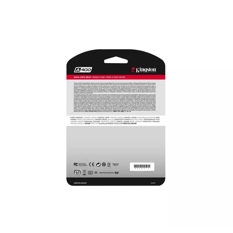 Kingston Technology A400 480 GB 2,5 tuuman Serial ATA III TLC