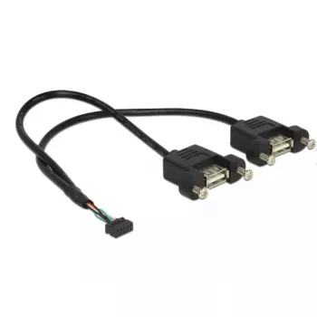 USB-kaapeli DeLOCK 84832 USB 2.0 0,25 m 2 x USB A musta