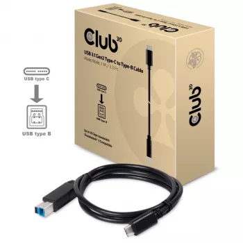 CLUB3D USB 3.1 Gen2 Type-C - Type-B -kaapeli uros/uros, 1 m / 3.3 ft