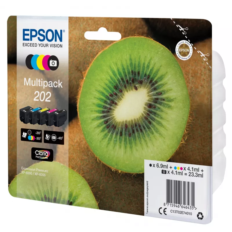Epson Kiwi monipakkaus 5 väriä 202 Claria Premium -muste