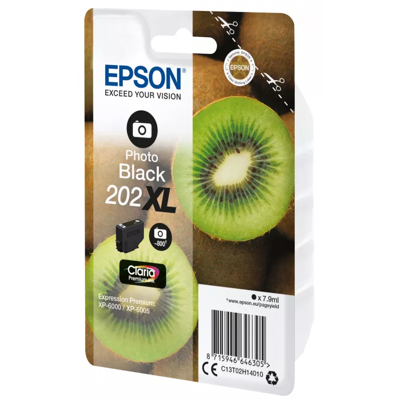Epson 202XL valokuvamusta mustekasetti Expression Premium XP-6000 -tulostimelle (C13T02H14010)