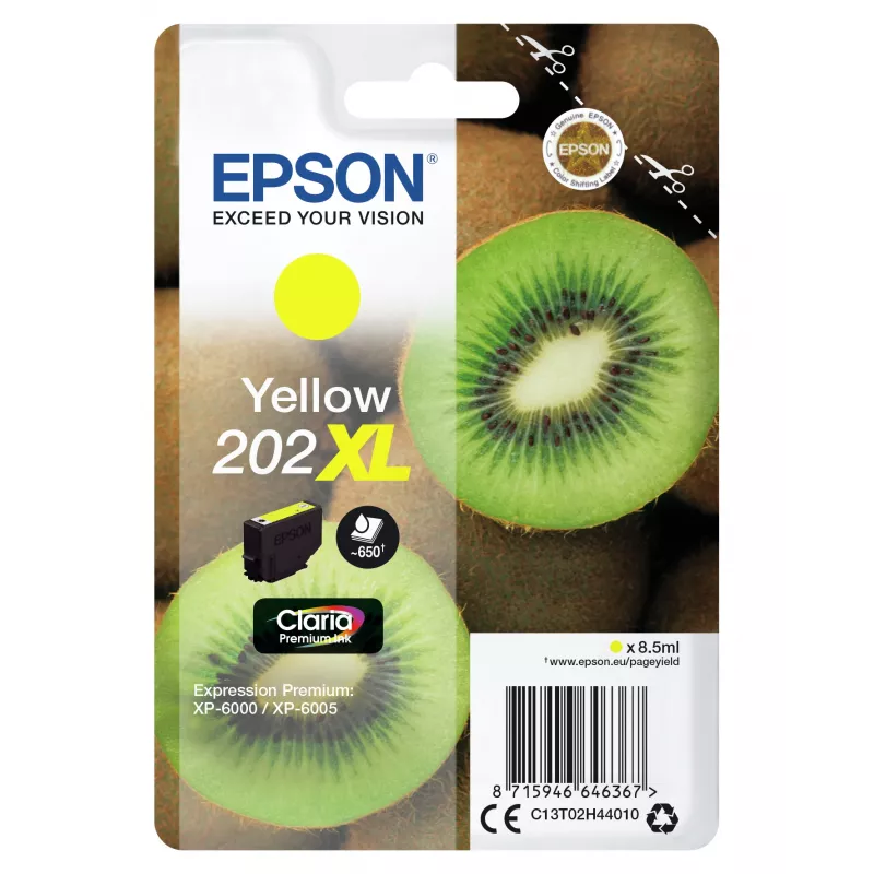 Epson Kiwi yksittäispakkaus keltainen 202XL Claria Premium -muste