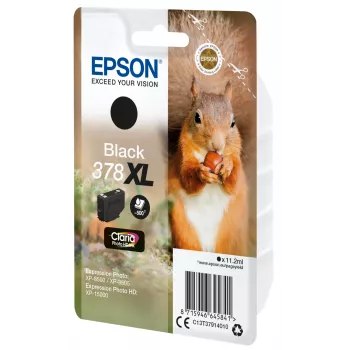 Epson Squirrel yksittäispakkaus musta 378XL Claria Photo HD -muste, suuri (XL) riitto, musta, pigmenttimuste, 11,2 ml, 1 kpl, 500 sivua