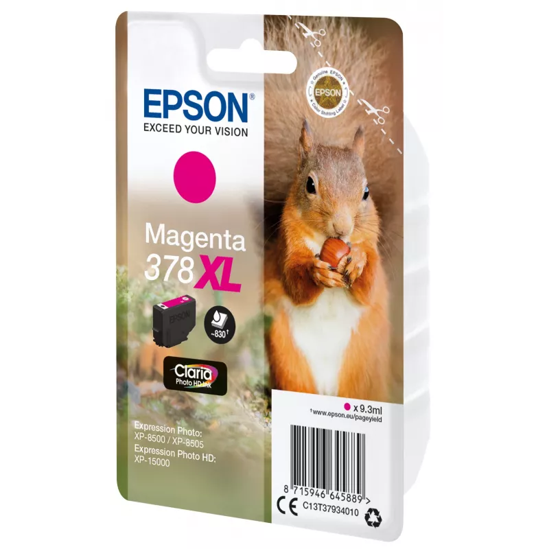 Epson 378XL magenta mustekasetti, Claria Photo HD, 9,3 ml (C13T37934010)