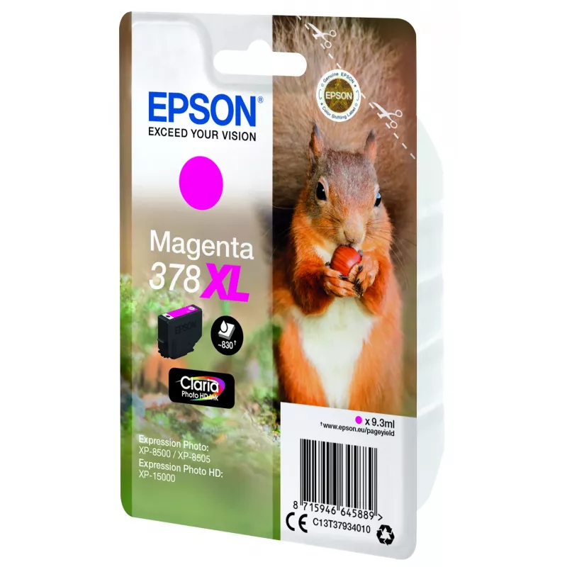 Epson 378XL magenta mustekasetti, Claria Photo HD, 9,3 ml (C13T37934010)