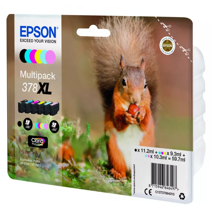 Epson Squirrel monipakkaus 6 väriä 378XL Claria Photo HD -muste