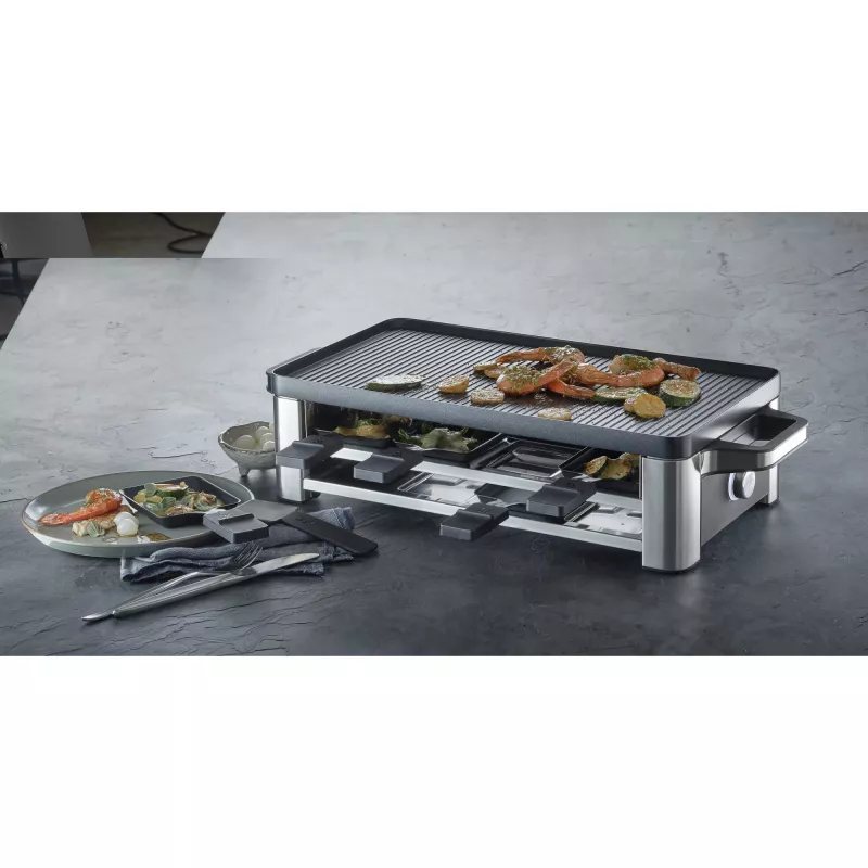 WMF Lono 0415040011 raclettegrilli 8 henkilölle 1500 W musta, kromi