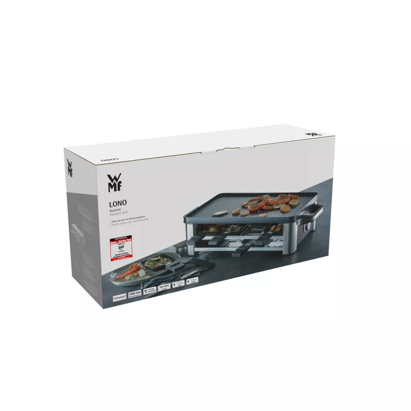 WMF Lono 0415040011 raclettegrilli 8 henkilölle 1500 W musta, kromi