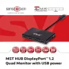 CLUB3D Multi Stream Transport -keskitin DisplayPort 1.2 neljän näytön USB-virralla