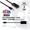 CLUB3D Mini DisplayPort 1.4 - HDMI 2.0b HDR aktiiviadapteri