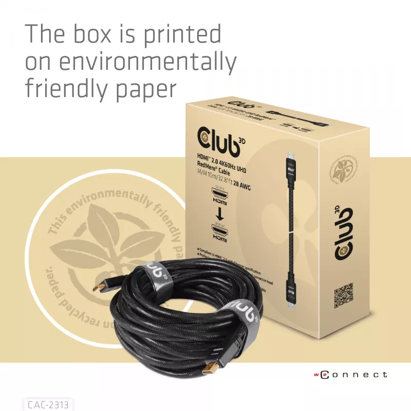 CLUB3D HDMI 2.0 4K60Hz RedMere -kaapeli 10 m/32,8ft
