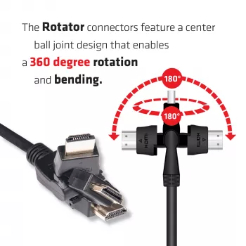 CLUB3D HDMI 2.0 4K60Hz UHD 360 asteen kääntyvä kaapeli 2 m/6,74ft