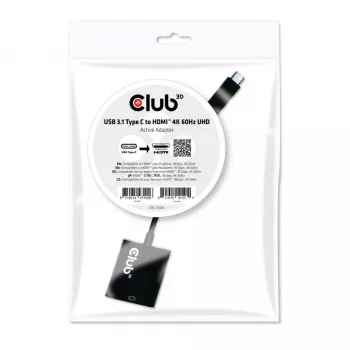 USB 3.1 Type-C – HDMI 2.0 UHD 4K 60Hz aktiivinen sovitin CLUB3D CAC-2504