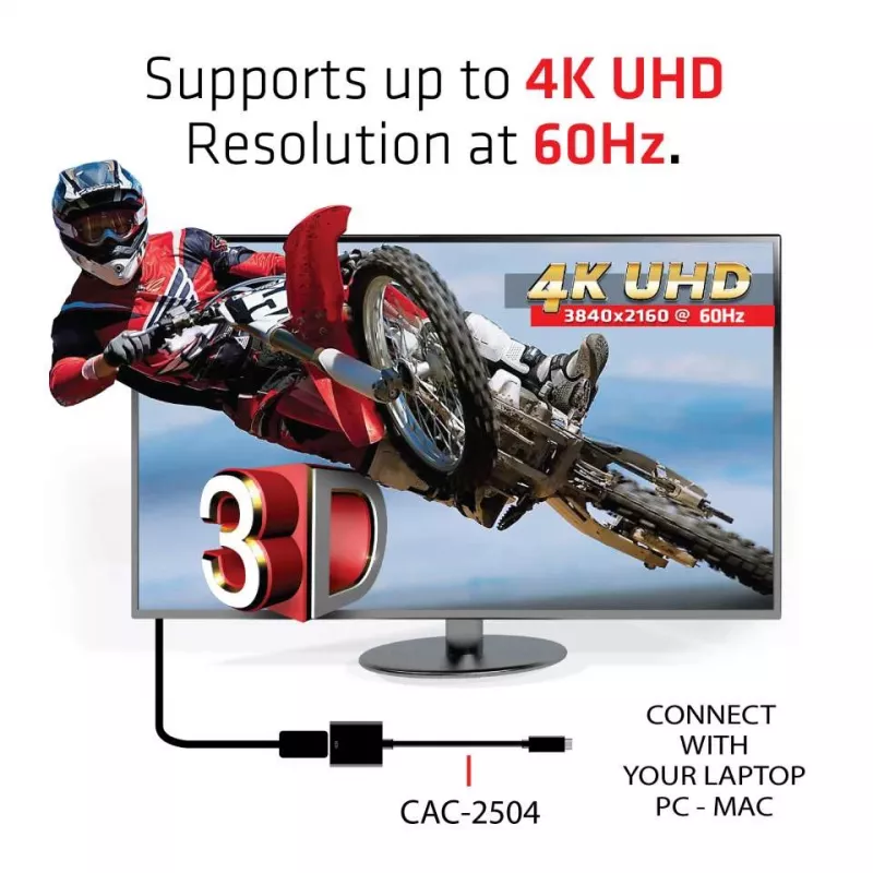 USB 3.1 Type-C – HDMI 2.0 UHD 4K 60Hz aktiivinen sovitin CLUB3D CAC-2504