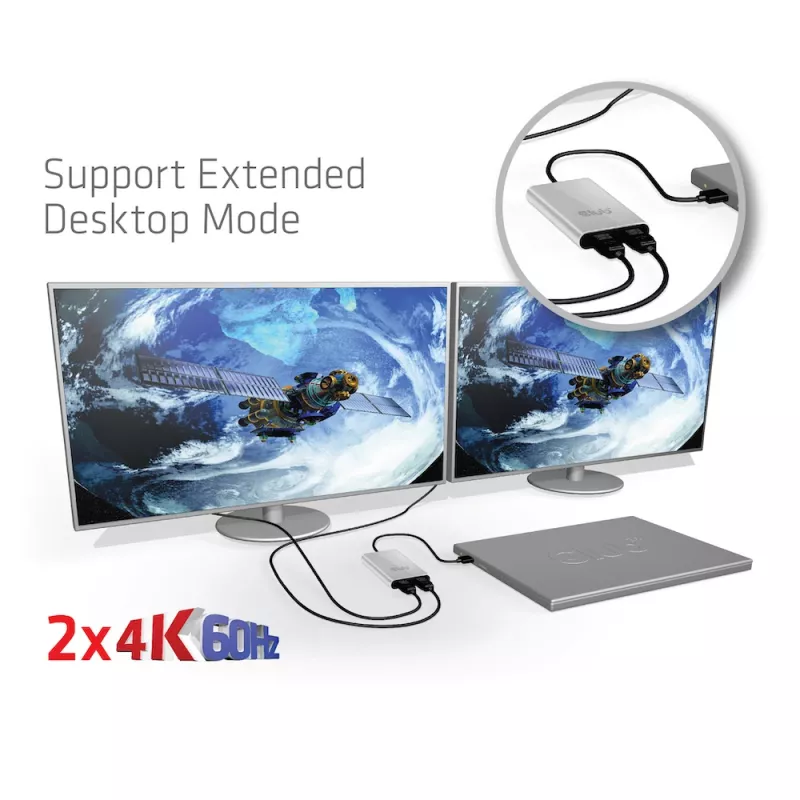 Sovitin CLUB3D Thunderbolt 3 – kahden HDMI 2.0