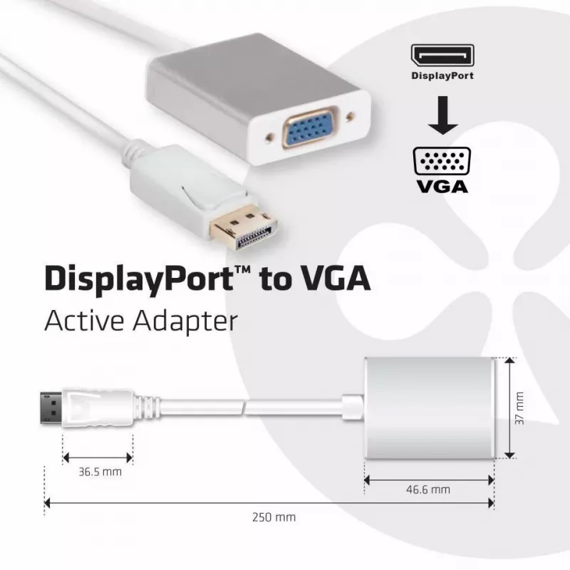 Aktiivinen sovitin DisplayPort – VGA CLUB3D CAC-2003