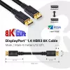 Club 3D CAC-1069B DisplayPort 1.4 HBR3 -kaapeli, 8K 60 Hz, 32,4 Gbit/s, DSC 1.2, VESA-sertifioitu, uros/uros, 4 m, musta
