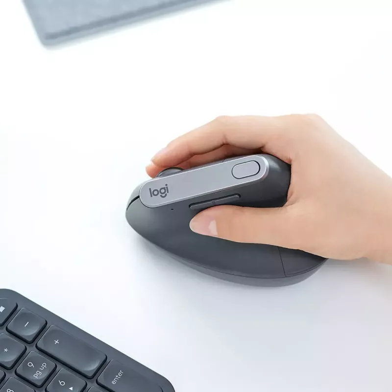 Ergonominen langaton hiiri Logitech MX Vertical, MX Vertical, 4000 DPI, RF Wireless + Bluetooth, oikeakätinen, grafiitti, toimistokäyttö
