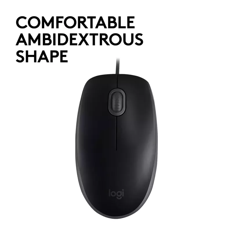 Logitech B110 Silent -hiiri, langallinen, USB, musta