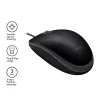 Logitech B110 Silent -hiiri, langallinen, USB, musta