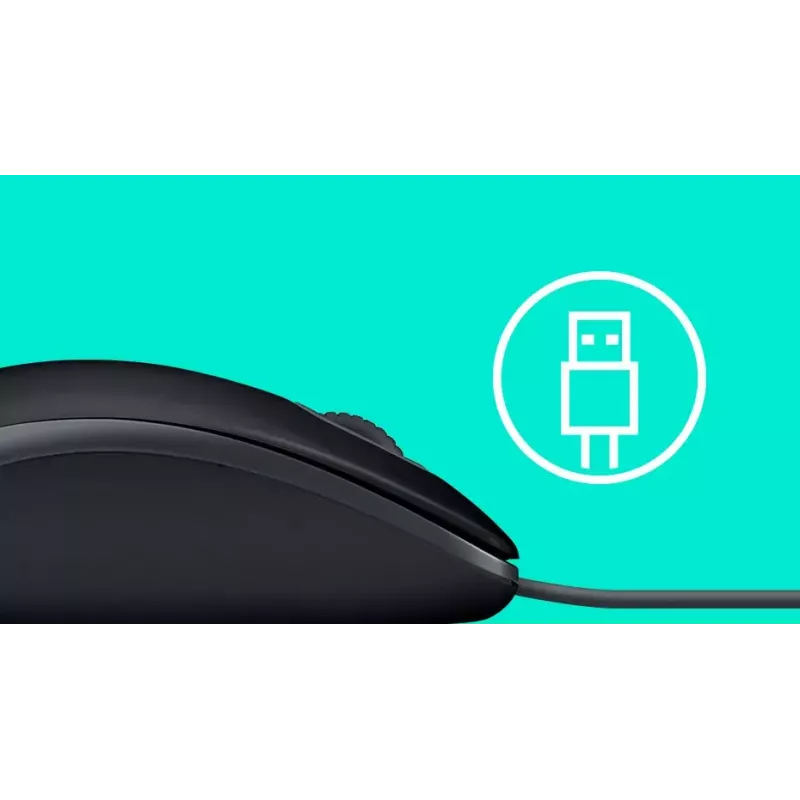 Logitech B110 Silent -hiiri, langallinen, USB, musta