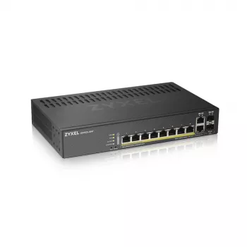 Zyxel GS1920-8HPV2, hallittava Gigabit Ethernet (10/100/1000), Power over Ethernet (PoE), musta