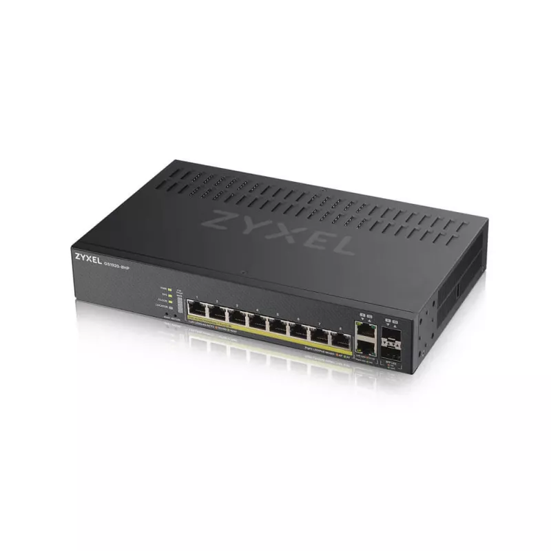 Zyxel GS1920-8HPV2, hallittava Gigabit Ethernet (10/100/1000), Power over Ethernet (PoE), musta