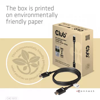 CLUB3D Ultra High Speed HDMI 4K120Hz, 8K60Hz -sertifioitu kaapeli, 48 Gbit/s, uros-uros, 2 m