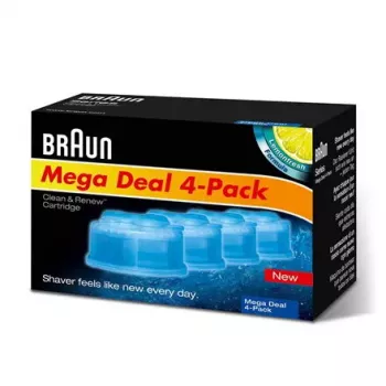 BRAUN CCR4 3+1 -kasettitäydennykset Clean&Renew-puhdistus- ja latausjärjestelmään, pakkaus sisältää kolme täydennystä plus yhden ylimääräisen