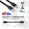Club 3D CAC-1061 DisplayPort 1.4 HBR3 -kaapeli, 8K 60 Hz, 32,4 Gbit/s, DSC 1.2, VESA-sertifioitu, lukittavilla liittimillä, uros/uros, 5 m, musta